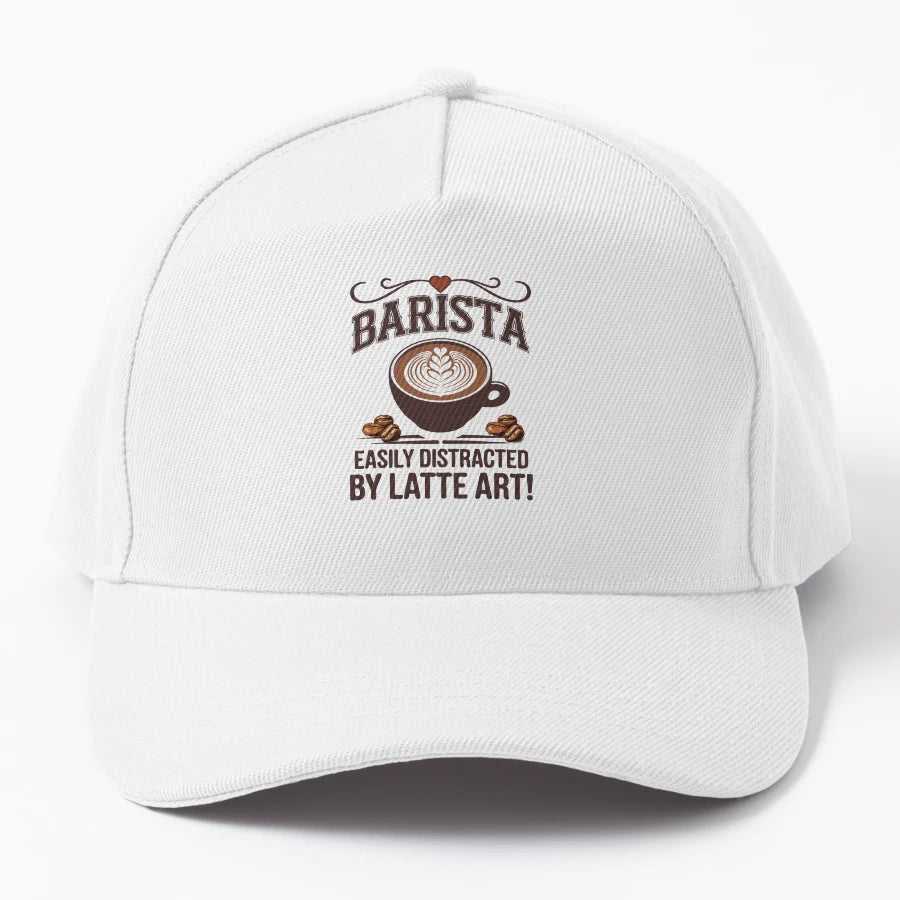 Barista Easily Distracted Trucker Hat - Minimalist Style - Snapback, Trucker Hat, Dad Hat, Denim Baseball Cap