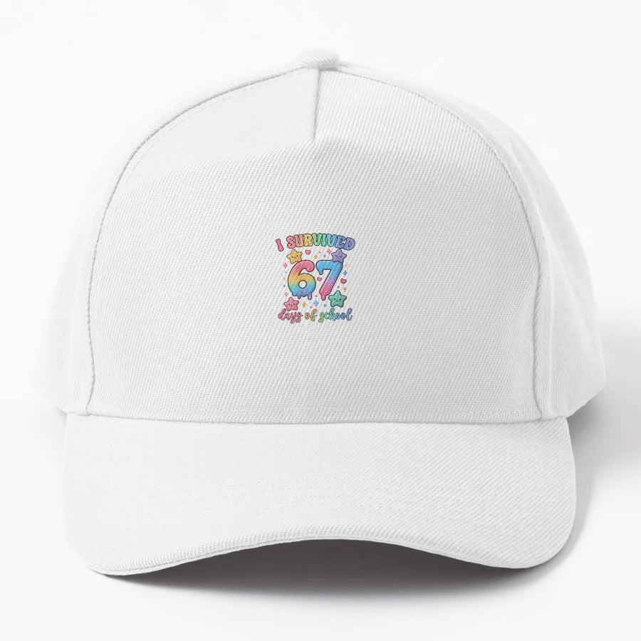 Womens I Survived 67 Days School Teachers OTTO Dad Hat - Snapback, Trucker Hat, Dad Hat, Denim Baseball Cap