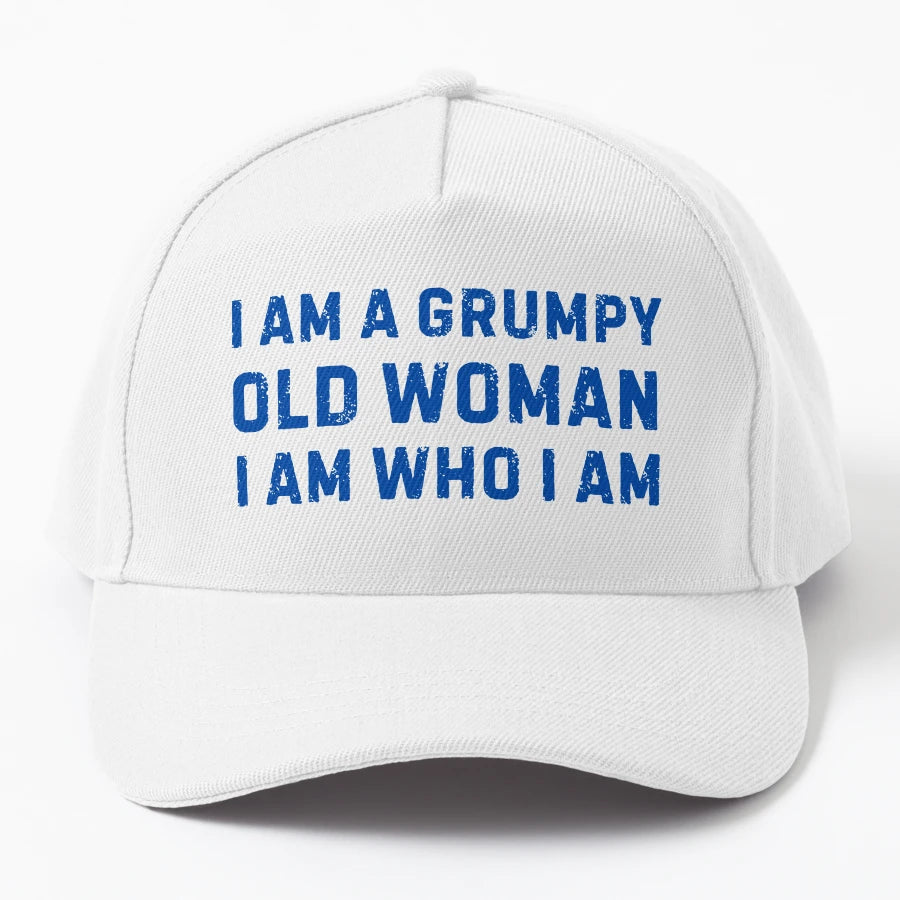 I Am Grumpy Old I Am Who I Am Trucker Hat - Vintage Style - Snapback, Trucker Hat, Dad Hat, Denim Baseball Cap