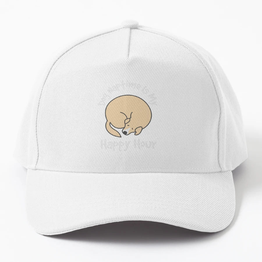 Dog Naptime Is My Happy Hour Denim Baseball Cap - Aesthetic - Snapback, Trucker Hat, Dad Hat, Denim Baseball Cap