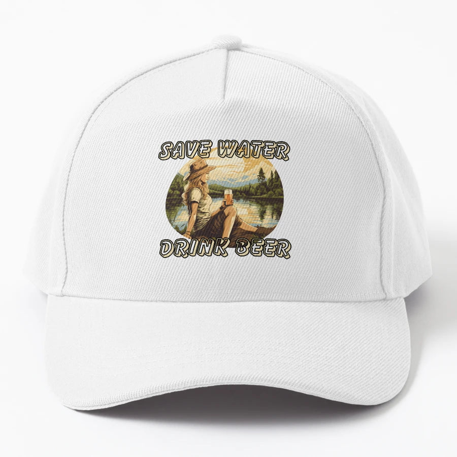 Save Water Drink Beer New Era Snapback - 6-Panel Cap - Snapback, Trucker Hat, Dad Hat, Denim Baseball Cap