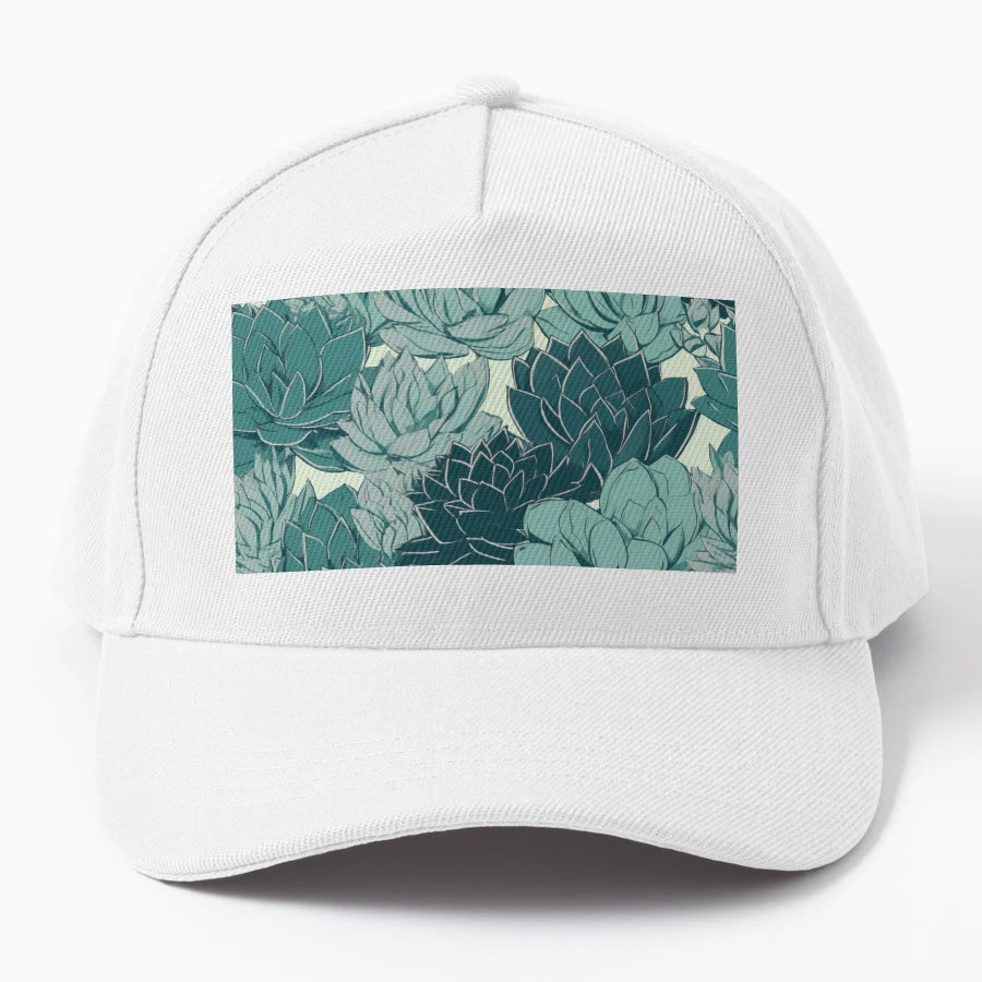 Seamless Succulents New Era Snapback - Premium Unique Art - Snapback, Trucker Hat, Dad Hat, Denim Baseball Cap