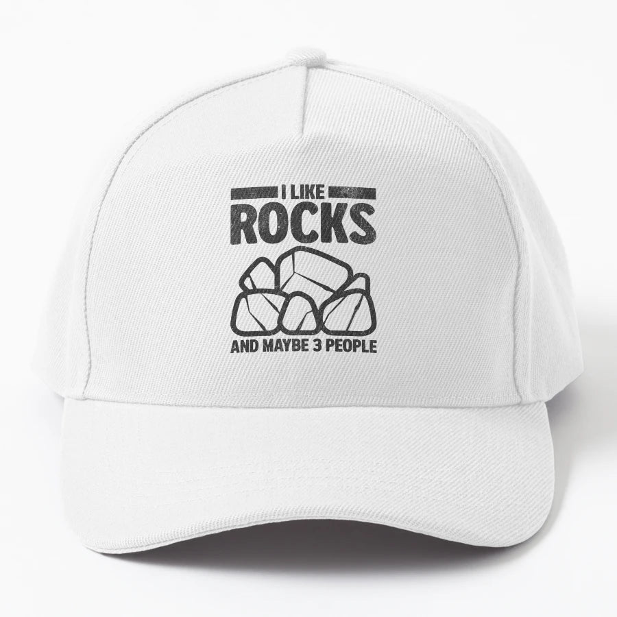 I Like Rocks And Maybe 3 People Funny Rock Trucker Hat - Snapback, Trucker Hat, Dad Hat, Denim Baseball Cap