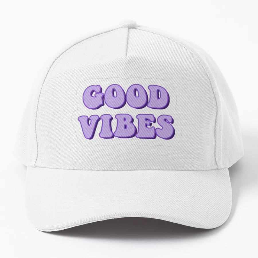 Good Vibes Trucker Hat - Embroidered Design - Snapback, Trucker Hat, Dad Hat, Denim Baseball Cap