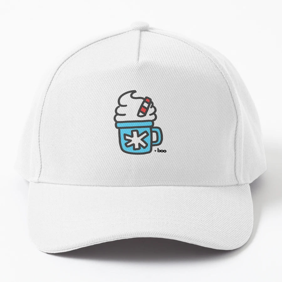Hot Chocolate Denim Baseball Cap - Distressed Look - Snapback, Trucker Hat, Dad Hat, Denim Baseball Cap