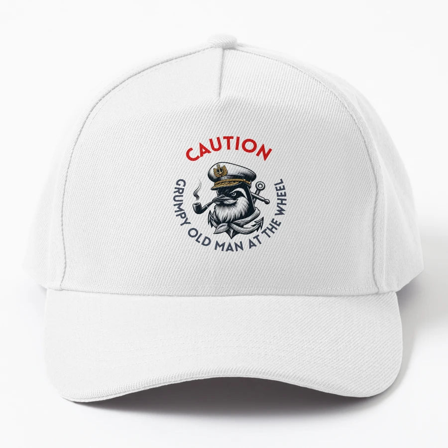 Old Wheel Cartoon Sailor Penguin Pipe New Era Snapback - Snapback, Trucker Hat, Dad Hat, Denim Baseball Cap