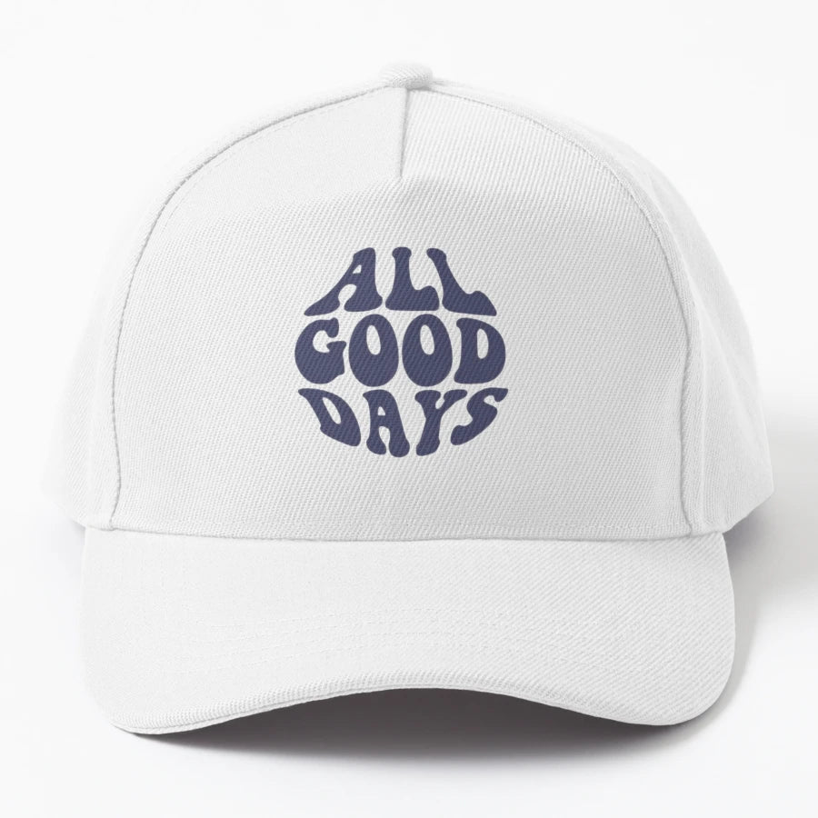 All Good Days Denim Baseball Cap - 6-Panel Cap - Snapback, Trucker Hat, Dad Hat, Denim Baseball Cap