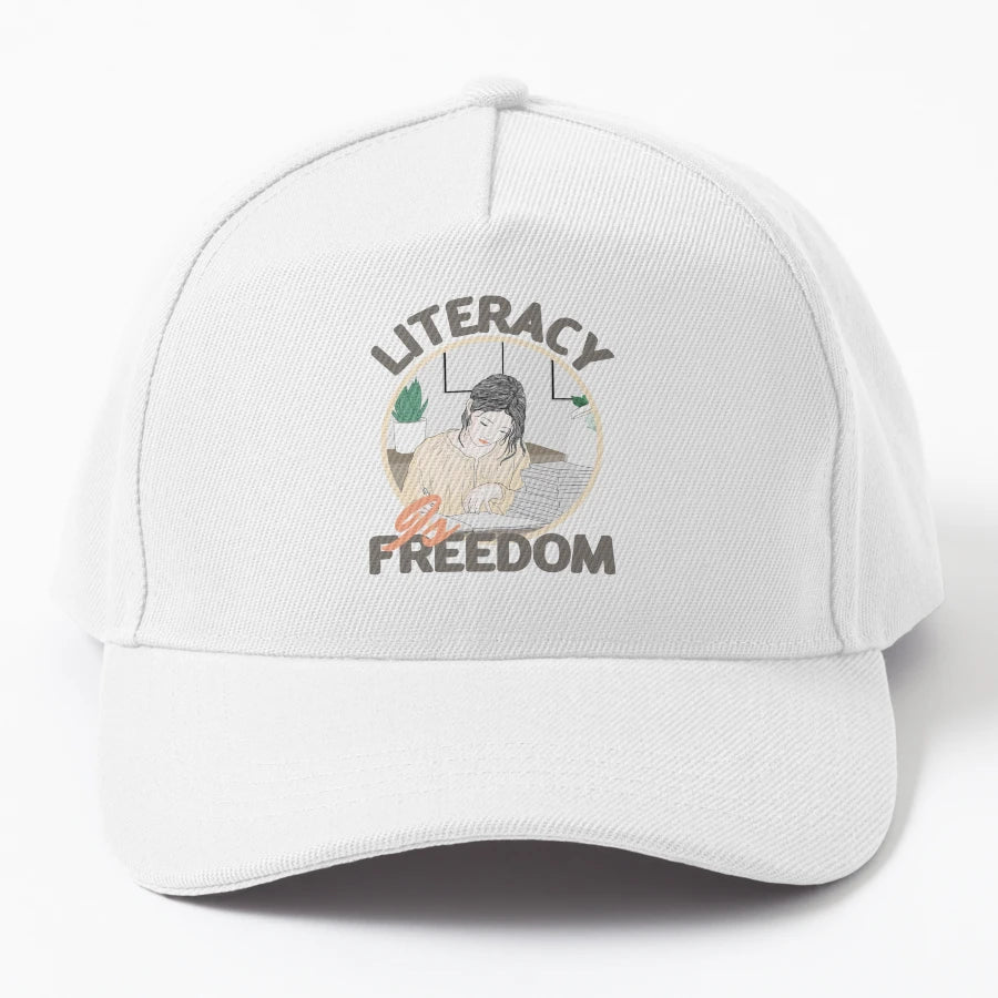 Literacy Is Freedom Trucker Hat - Vintage Aesthetic Custom - Snapback, Trucker Hat, Dad Hat, Denim Baseball Cap