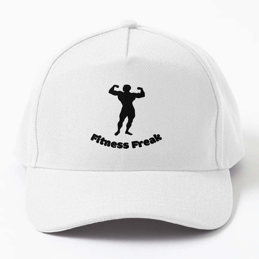 Fitness Freak Denim Baseball Cap - Aesthetic Design - Snapback, Trucker Hat, Dad Hat, Denim Baseball Cap