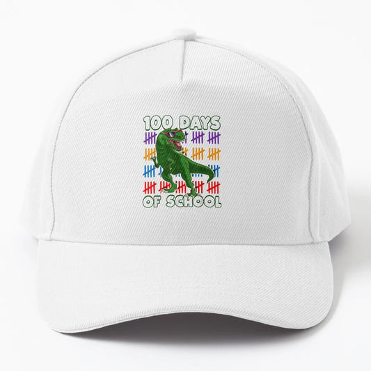 100 Days School 100Th Day Dino New Era Snapback - Exclusive - Snapback, Trucker Hat, Dad Hat, Denim Baseball Cap