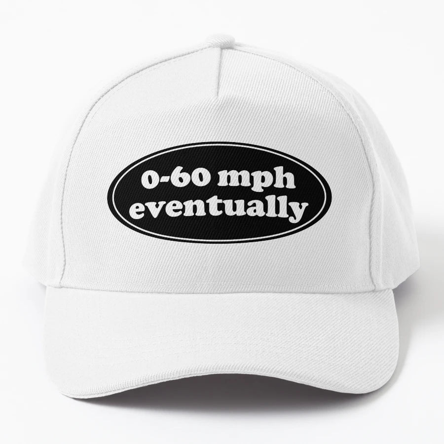 0 60 Eventually Decal Humour Bumper Car New Era Snapback - Snapback, Trucker Hat, Dad Hat, Denim Baseball Cap