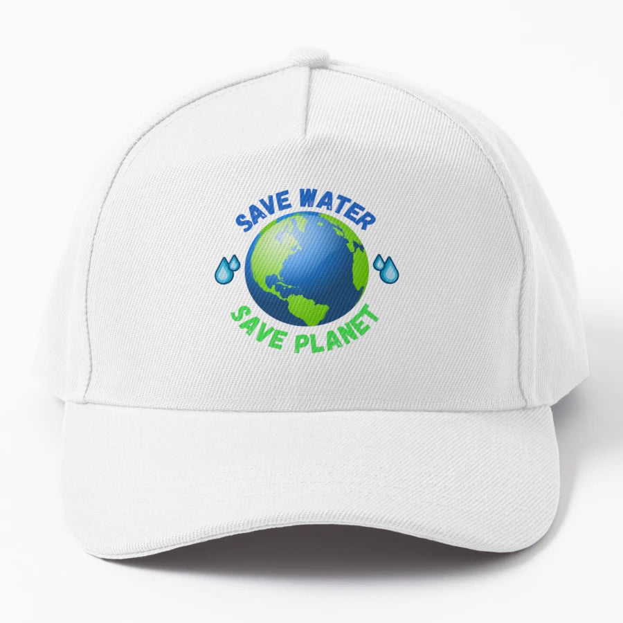 Save Water Save Planet Denim Baseball Cap - Outdoor Style - Snapback, Trucker Hat, Dad Hat, Denim Baseball Cap