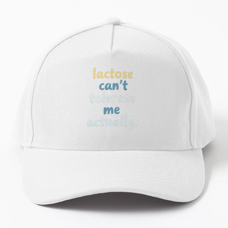 Lactose Cant Tolerate Me Reverse Logic Denim Baseball Cap - Snapback, Trucker Hat, Dad Hat, Denim Baseball Cap