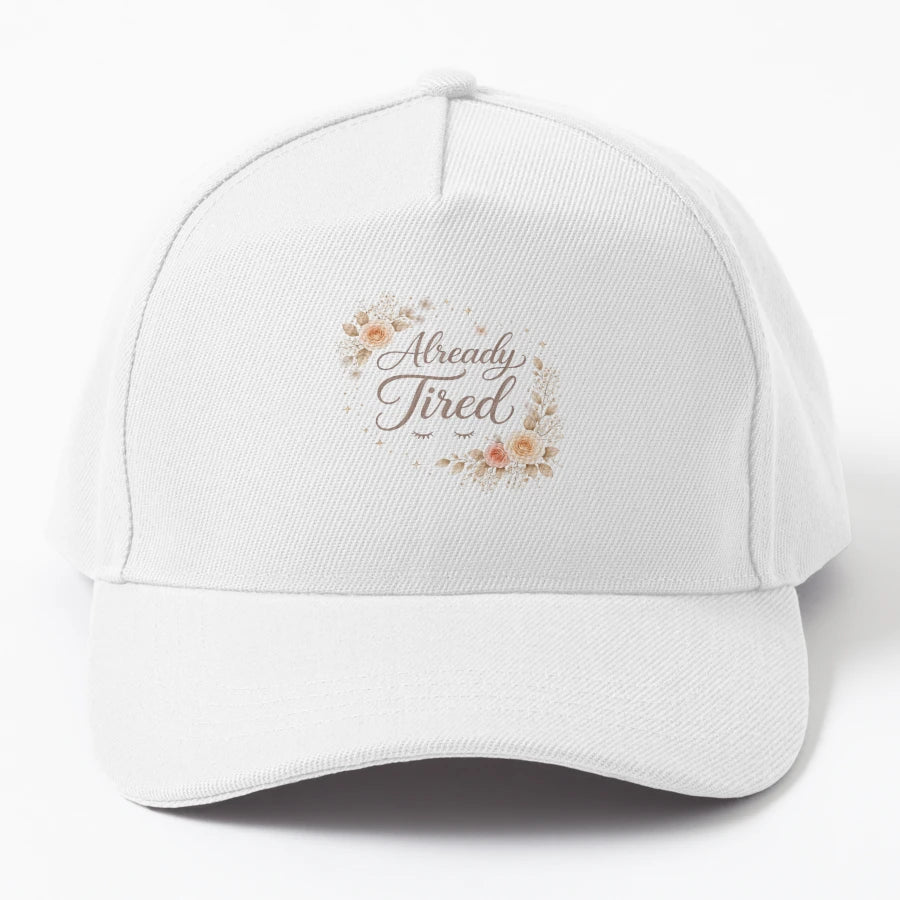 Already Tired Aesthetic Floral Design Soft Trucker Hat - Snapback, Trucker Hat, Dad Hat, Denim Baseball Cap