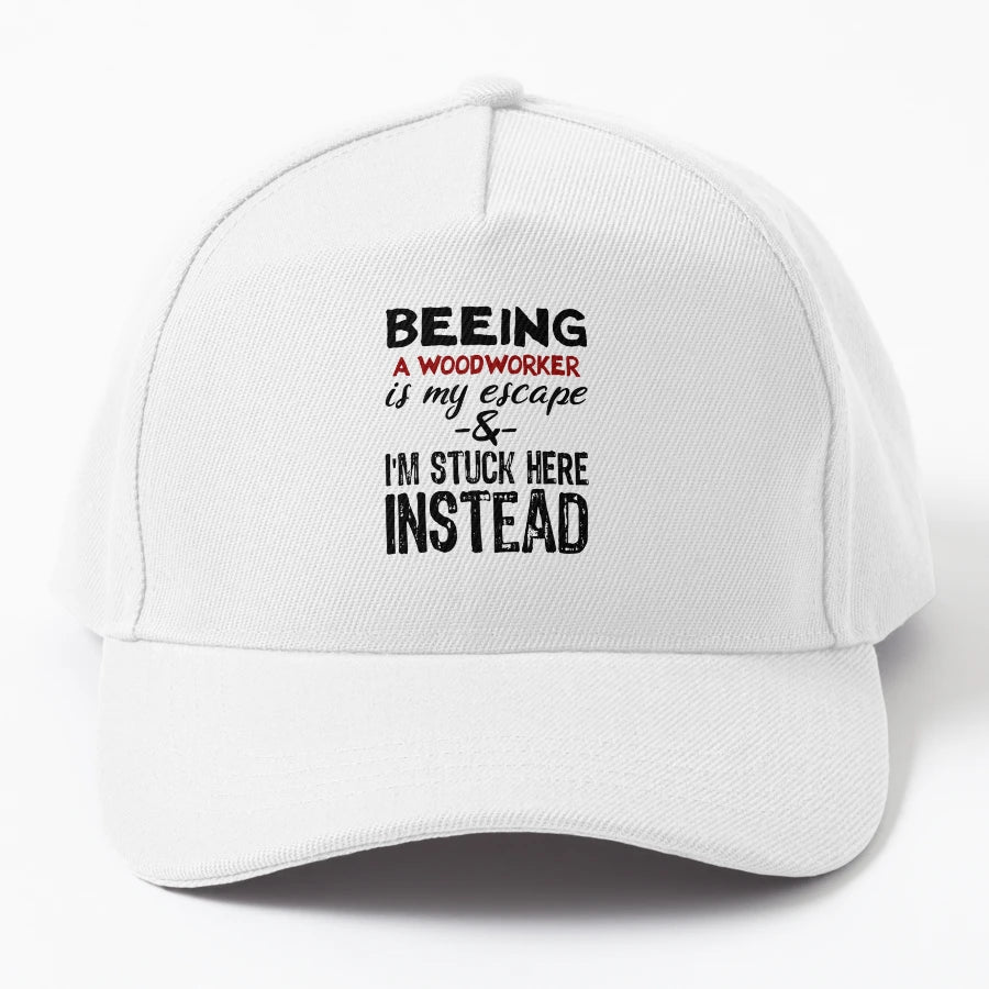 Beeing Woodworker Is My Escape Denim Baseball Cap - Vintage - Snapback, Trucker Hat, Dad Hat, Denim Baseball Cap