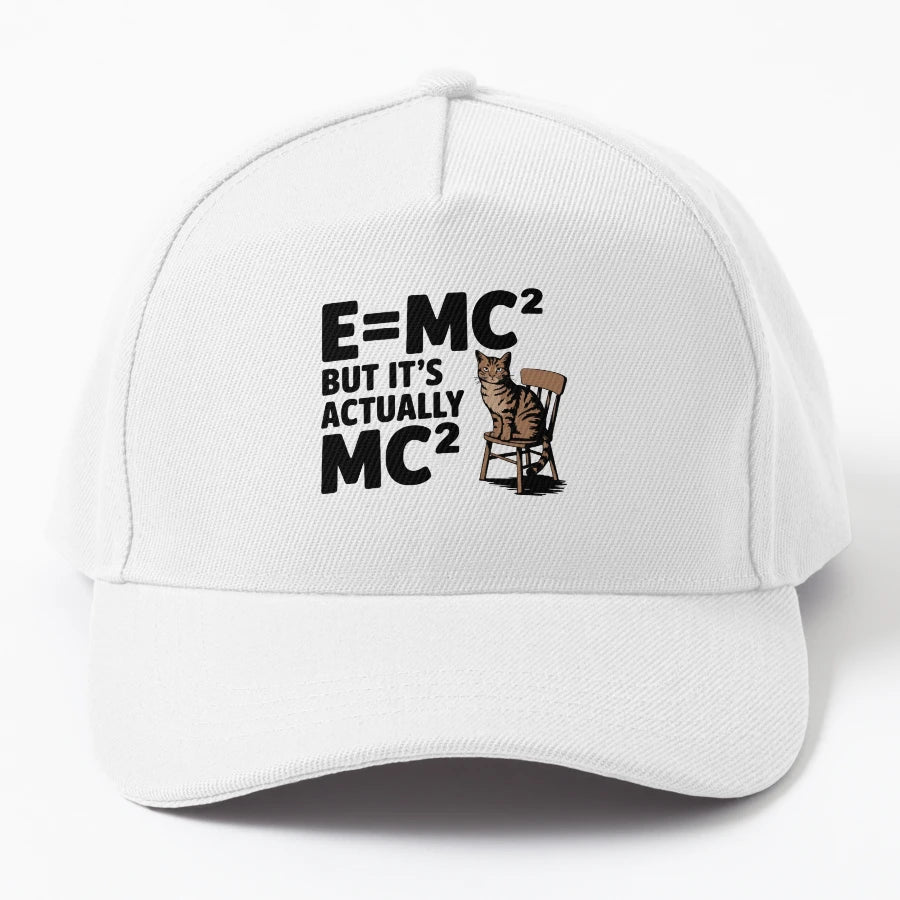 E Mc But Its Actually Mc Nerdy Science Denim Baseball Cap - Snapback, Trucker Hat, Dad Hat, Denim Baseball Cap