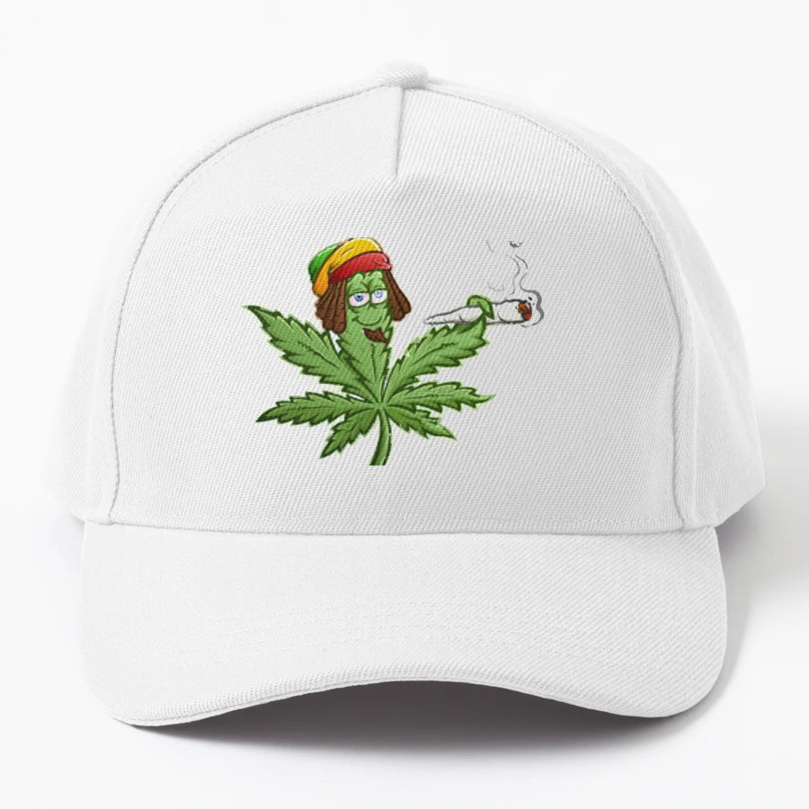 Weed Plant Joint Denim Baseball Cap - Unstructured - Snapback, Trucker Hat, Dad Hat, Denim Baseball Cap