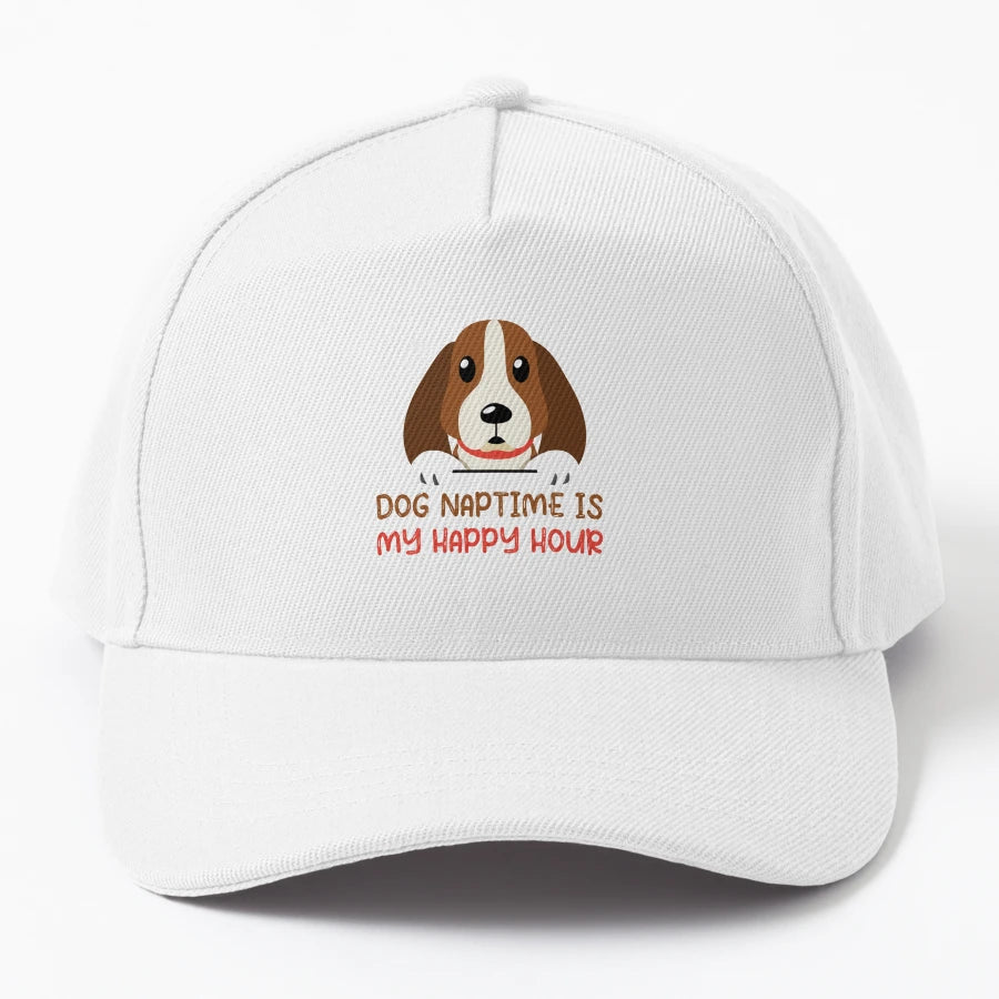 Funny Dog Naptime Is My Happy Hour Funny Dog Trucker Hat - Snapback, Trucker Hat, Dad Hat, Denim Baseball Cap
