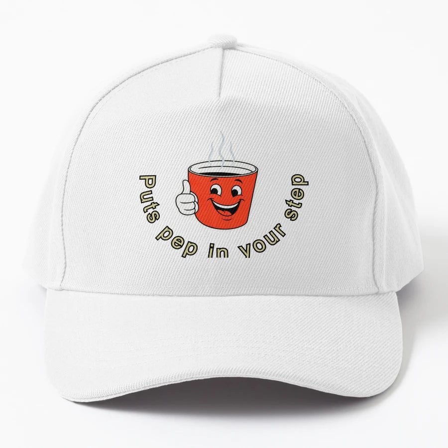 Coffee Puts Pep Your Step Trucker Hat - Vintage Aesthetic - Snapback, Trucker Hat, Dad Hat, Denim Baseball Cap
