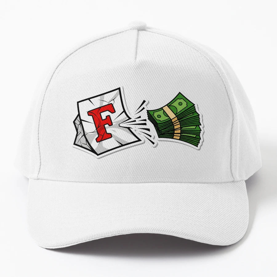 F Grade To Forbes List Meme Design Denim Baseball Cap - Snapback, Trucker Hat, Dad Hat, Denim Baseball Cap