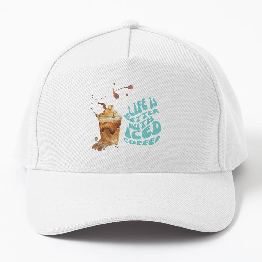 Iced Coffee New Era Snapback - Washed Cotton - Snapback, Trucker Hat, Dad Hat, Denim Baseball Cap