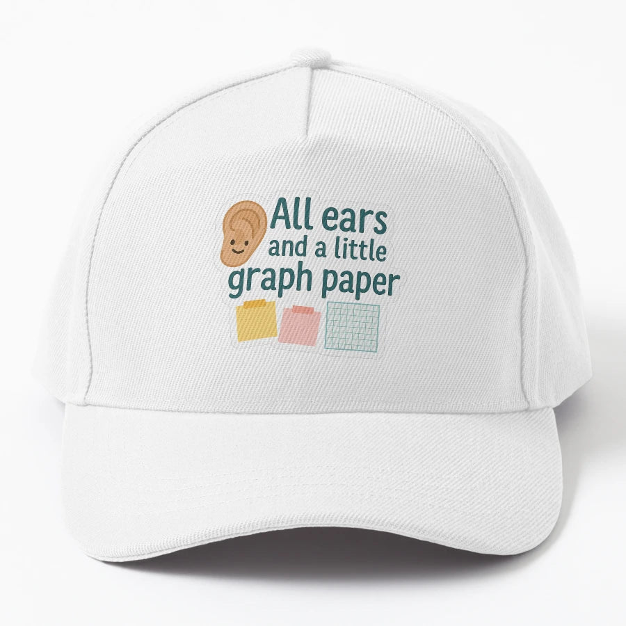 All Ears And Little Graph Paper Teacher New Era Snapback - Snapback, Trucker Hat, Dad Hat, Denim Baseball Cap