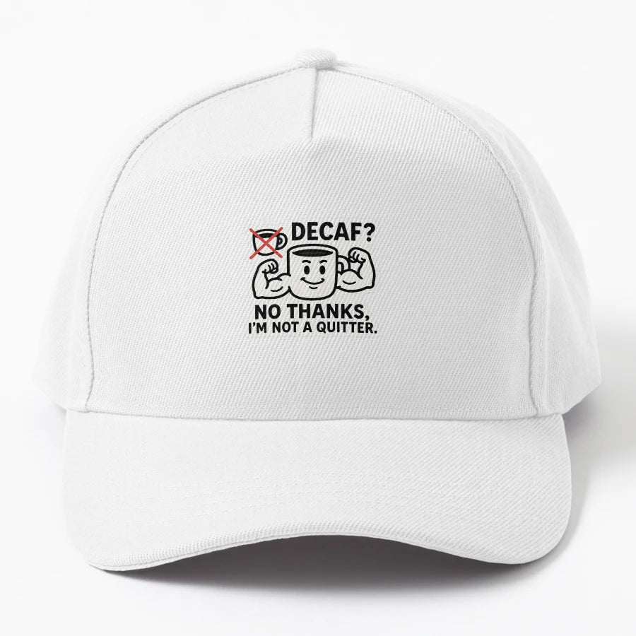 Decaf No Thanks Im Not Quitter New Era Snapback - Vintage - Snapback, Trucker Hat, Dad Hat, Denim Baseball Cap