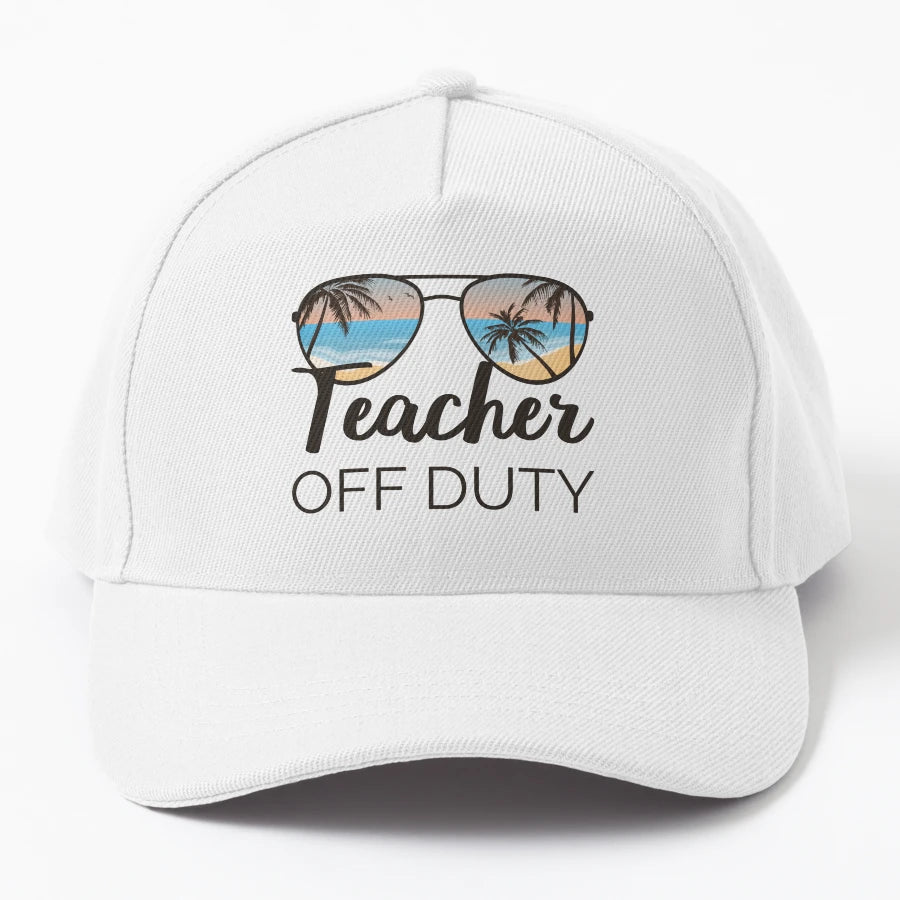 Teacher Off Duty Iv Trucker Hat - Exclusive Embroidered Art - Snapback, Trucker Hat, Dad Hat, Denim Baseball Cap
