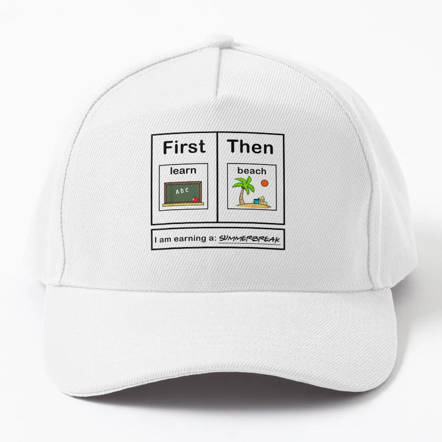 First Teach Then Beach I Am Earning Summer Trucker Hat - Snapback, Trucker Hat, Dad Hat, Denim Baseball Cap