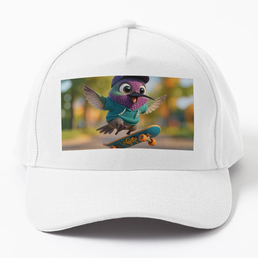 Skater Costas Hummingbird Denim Baseball Cap - Custom - Snapback, Trucker Hat, Dad Hat, Denim Baseball Cap