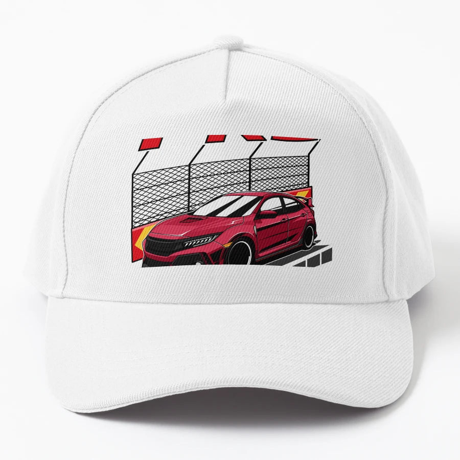Red Civic Type R Fk8 New Era Snapback - Premium Unique Art - Snapback, Trucker Hat, Dad Hat, Denim Baseball Cap