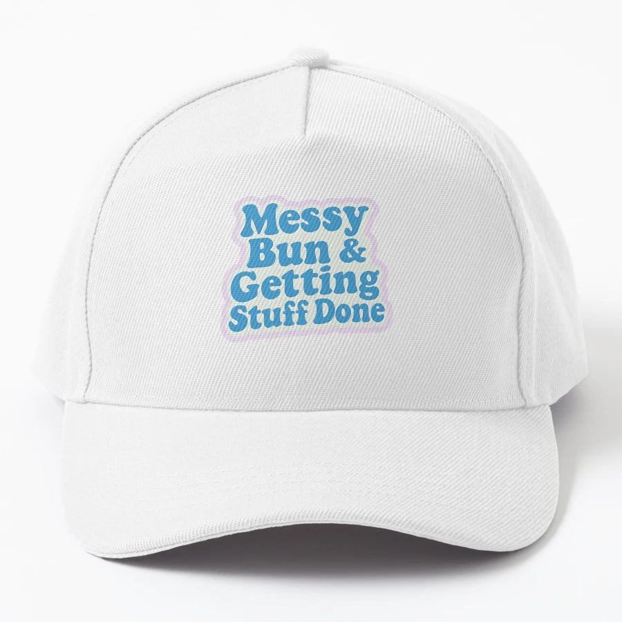 Messy Bun Getting Stuff Done New Era Snapback - Washed - Snapback, Trucker Hat, Dad Hat, Denim Baseball Cap