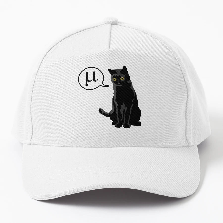 Physics Black Cat Mu Meow Denim Baseball Cap - 6-Panel Cap - Snapback, Trucker Hat, Dad Hat, Denim Baseball Cap