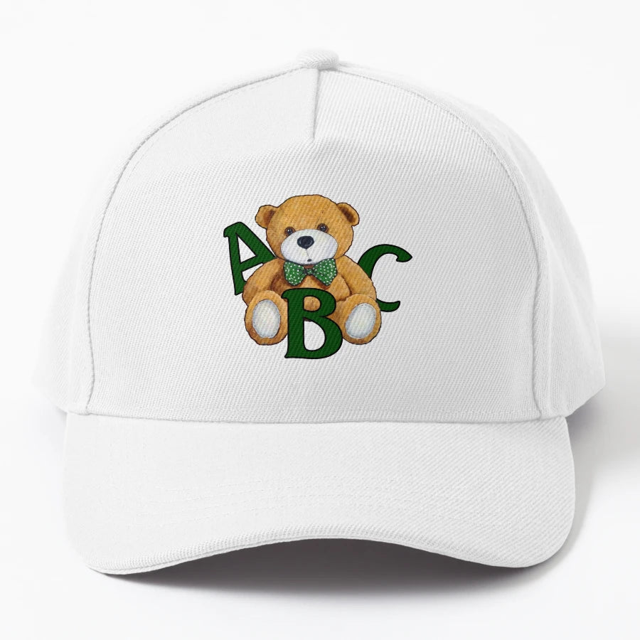 Teddy Bear B Cs Alphabet Artist Illustrated Trucker Hat - Snapback, Trucker Hat, Dad Hat, Denim Baseball Cap