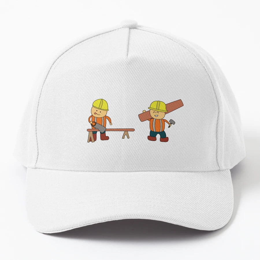 Drawing Carpenter Sawing Log And Other New Era Snapback - Snapback, Trucker Hat, Dad Hat, Denim Baseball Cap