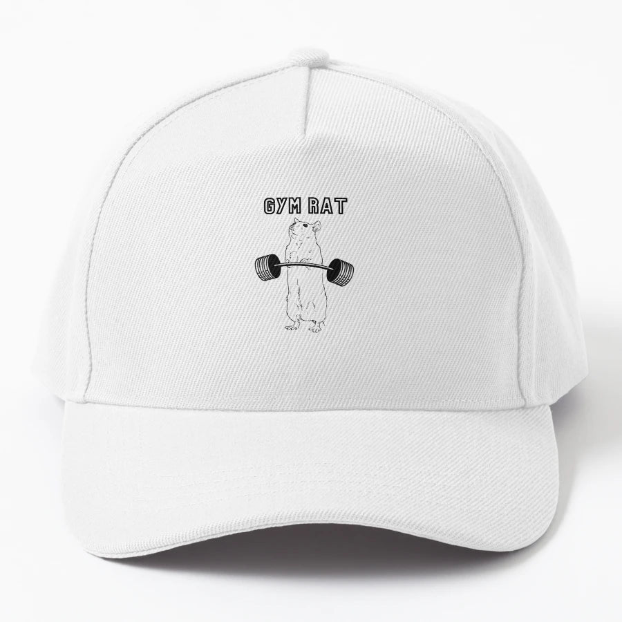 Gym Rat Denim Baseball Cap - Distressed Look - Snapback, Trucker Hat, Dad Hat, Denim Baseball Cap