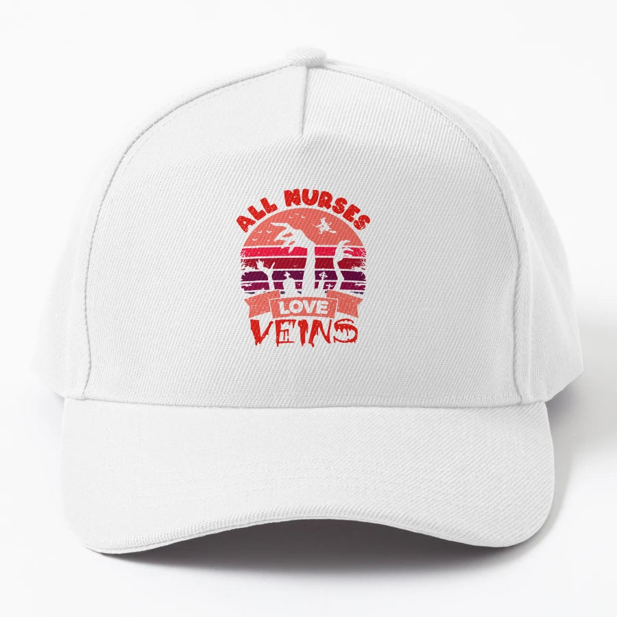 All Nurses Love Veins Funny Nursing Gift Denim Baseball Cap - Snapback, Trucker Hat, Dad Hat, Denim Baseball Cap