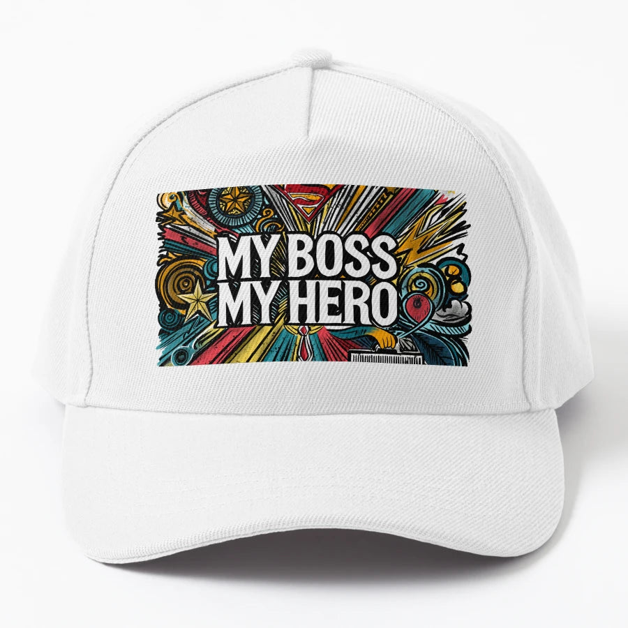 Thank You Boss My Boss Is My Hero Trucker Hat - Structured - Snapback, Trucker Hat, Dad Hat, Denim Baseball Cap