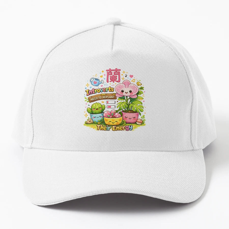 Introverts Need To Replant Their Energy Denim Baseball Cap - Snapback, Trucker Hat, Dad Hat, Denim Baseball Cap