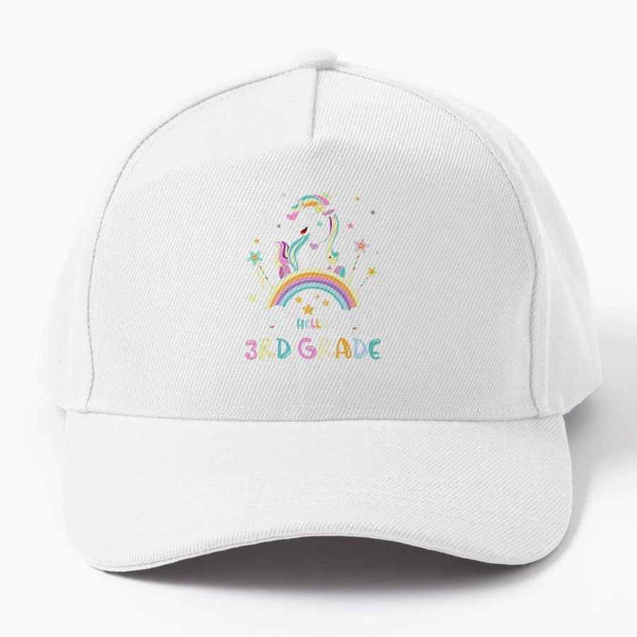 Back To School Hello 3Rd Grade Rainbow Unicorn OTTO Dad Hat - Snapback, Trucker Hat, Dad Hat, Denim Baseball Cap