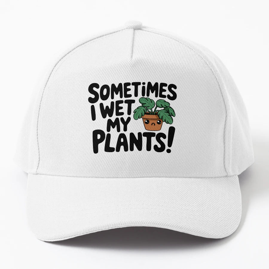 Sometimes I Wet My Plants Funny Gardening Denim Baseball Cap - Snapback, Trucker Hat, Dad Hat, Denim Baseball Cap