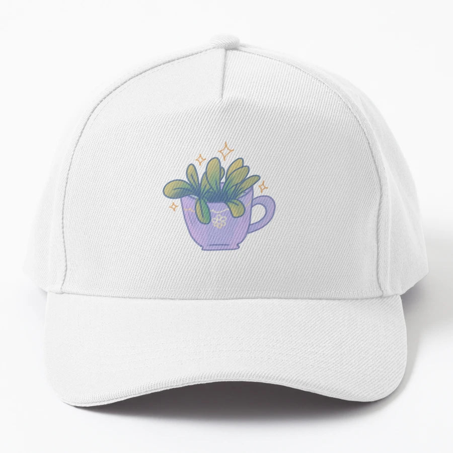 Cute Plant Cup Trucker Hat - Premium Premium Embroidery - Snapback, Trucker Hat, Dad Hat, Denim Baseball Cap