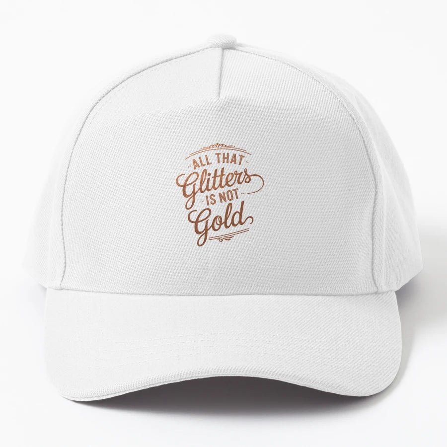 All That Glitter Is Not Gold Denim Baseball Cap - Structured - Snapback, Trucker Hat, Dad Hat, Denim Baseball Cap