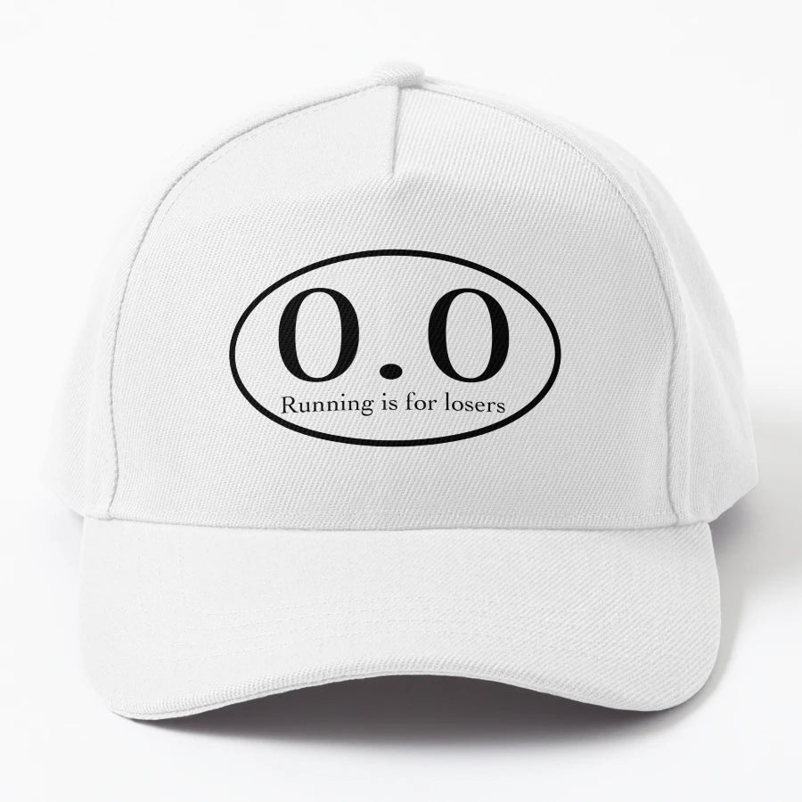0 0 Running Is Losers Denim Baseball Cap - 6-Panel Cap - Snapback, Trucker Hat, Dad Hat, Denim Baseball Cap