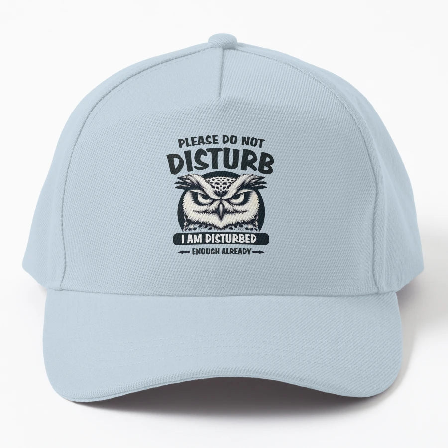 Disturbed Owl Denim Baseball Cap - Washed Cotton - Snapback, Trucker Hat, Dad Hat, Denim Baseball Cap