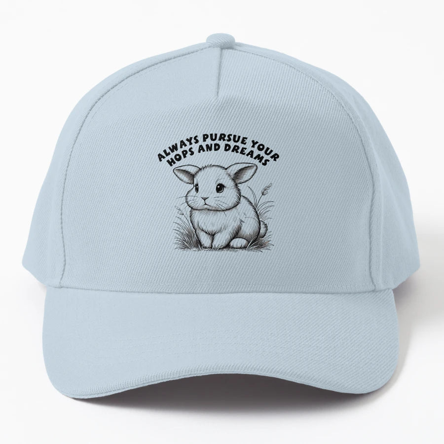 Hops And Dreams Bunny Lover Pun Cute Rabbit Trucker Hat - Snapback, Trucker Hat, Dad Hat, Denim Baseball Cap
