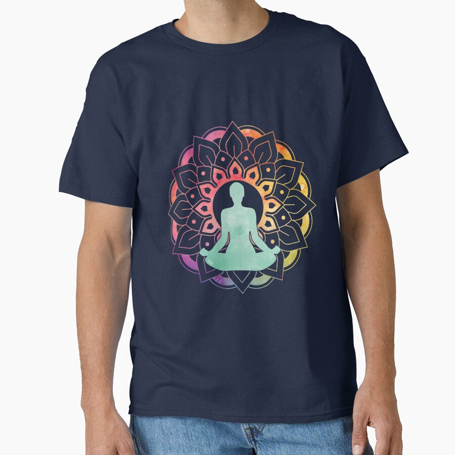 Padmasana Yoga abstract Mandala by Khushi Graphics - Adult & Kids T-Shirts, Sweatshirts & Hoodies apparel design preview 1