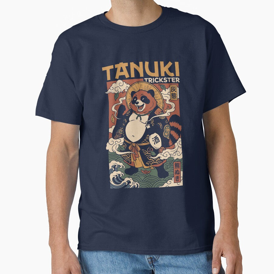 Tanuki Trickster Japanese Folklore Kawaii Art by Odd - Adult & Kids T-Shirts, Sweatshirts & Hoodies apparel design preview 1