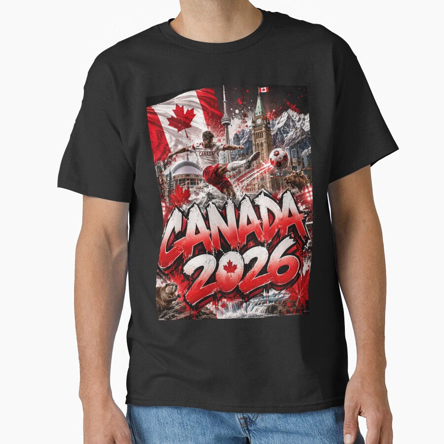 World Cup 2026 Canada themed Soccer Merch Football - Adult & Kids T-Shirts, Sweatshirts & Hoodies apparel design preview 1