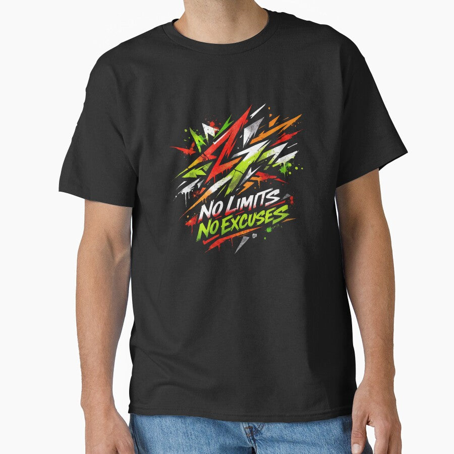 Sticker No Limits Excuses Graffiti-Inspired - Adult & Kids T-Shirts, Sweatshirts & Hoodies apparel design preview 1